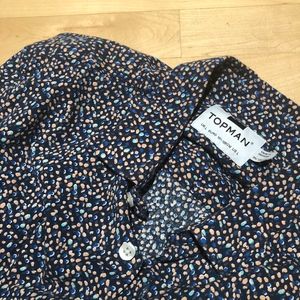 Topman Dotted Short-Sleeve Button-Up